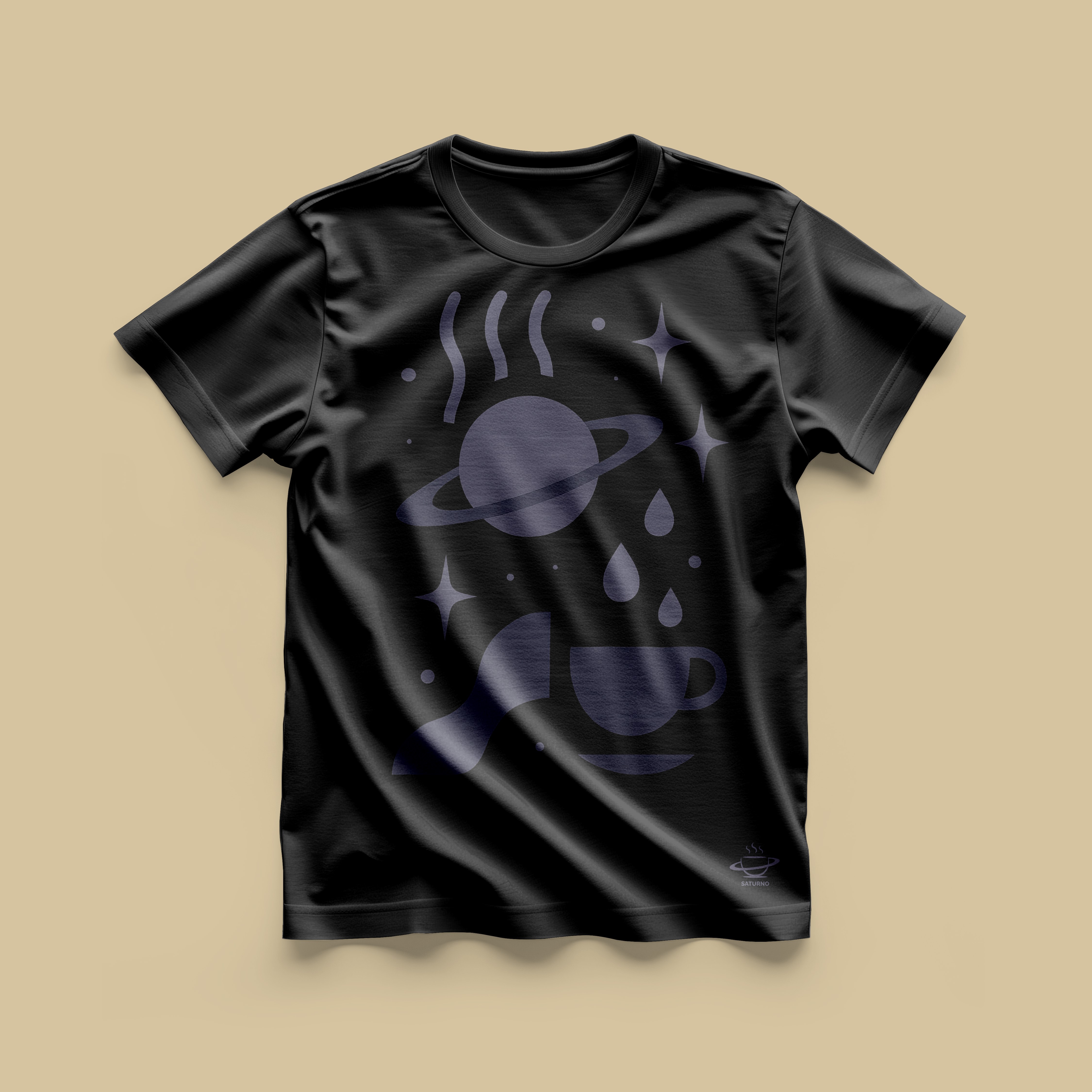 Remera Coffee and Planets Black
